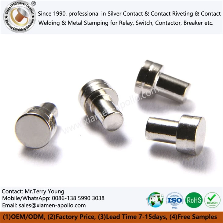 Rivetti di tungsteno industriali per contatti